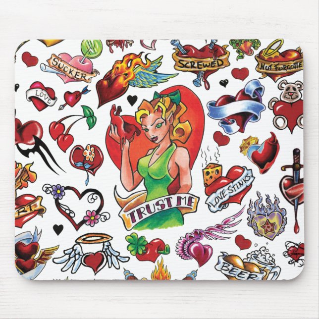 Coração Mousepad do tatuagem (Frente)