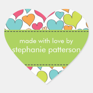 Coração Muitos corações feitos com amor por adesivo