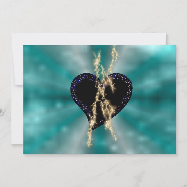 Coração Negro com Flasch e Estrelas no Arco-íris (Frente)