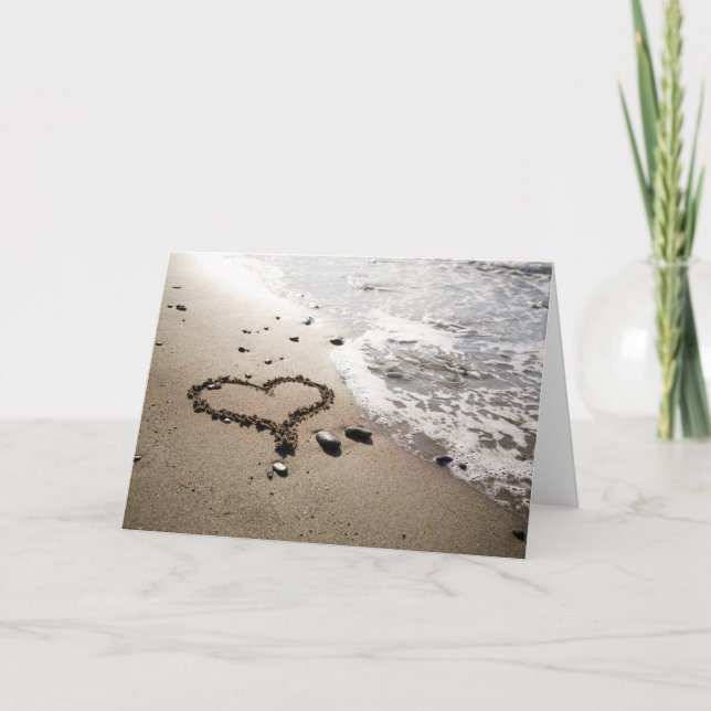 Coração no cartão de areia (Frente)