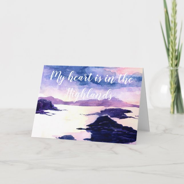 Coração no Cartão de Saudações das Highlands Water (Frente)