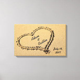 Coração no impressão da arte das canvas da arei