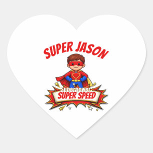 Coração Nome de Super-Herói e Adesivo de Superpoder Person