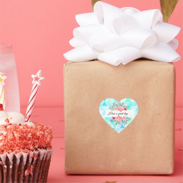 Coração O verde-verde-verde-verde tem adesivo impresso com (Festa)