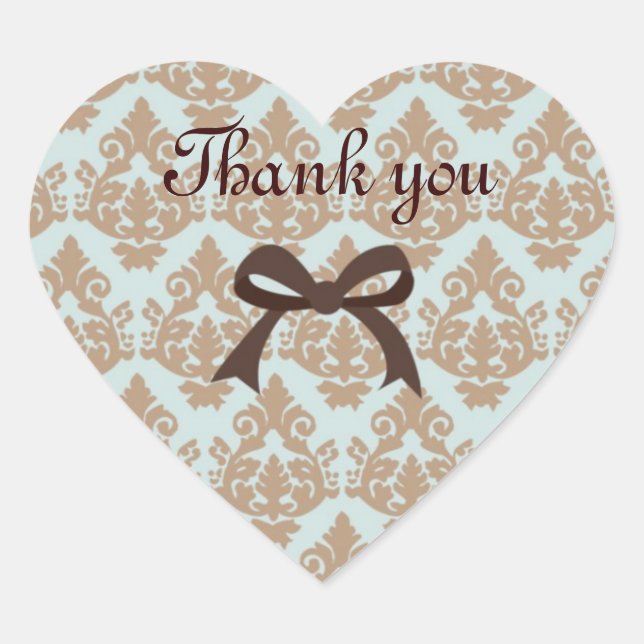 Coração obrigado seu modelo adesivo (Frente)