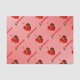 Coração Papel Tecido de Natal Vermelho