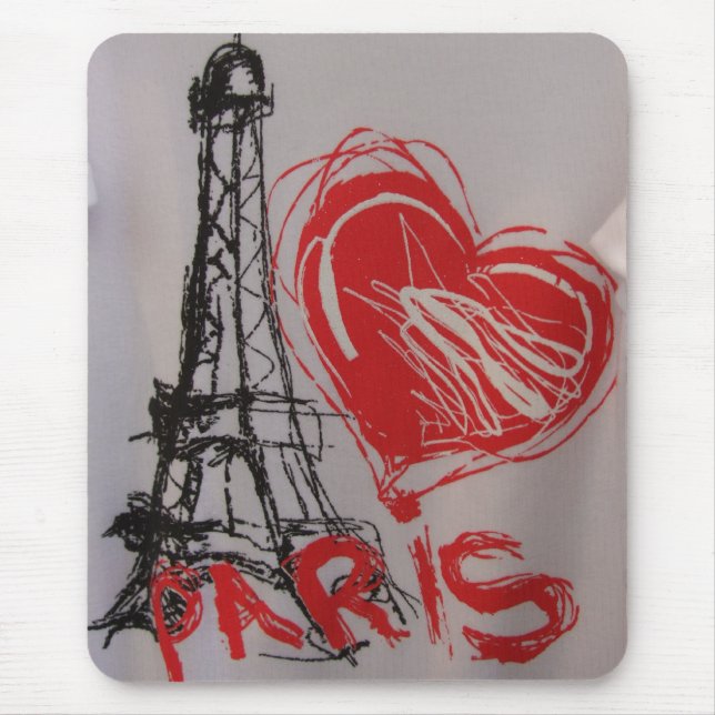 Coração Paris Mousepad (Frente)