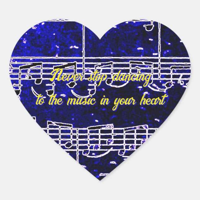 Coração Passos Musicais - Adesivo de Blues Elétricos (Frente)