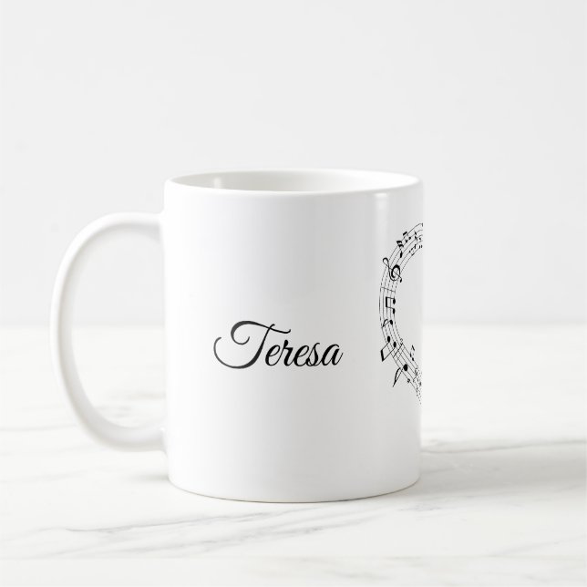 Coração personalizado da caneca da música (Esquerda)