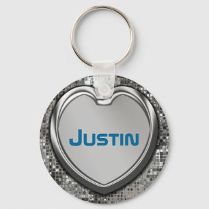 Coração personalizado no chaveiro dos Sequins