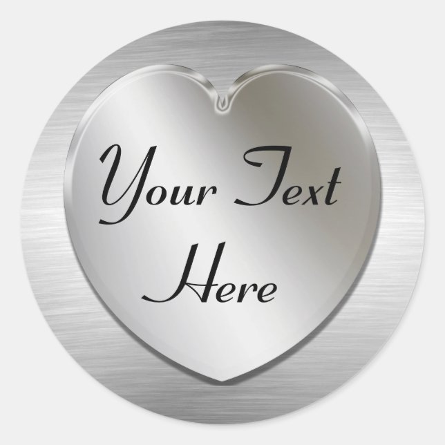 Coração prateado para personalizar os adesivos (Frente)