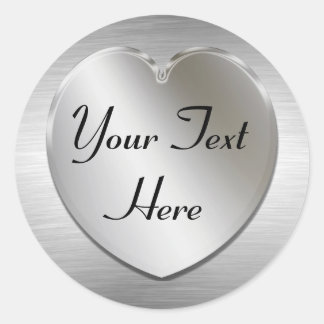 Coração prateado para personalizar os adesivos