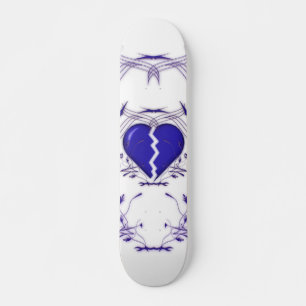 Coração Quebrado / Arte Tribal (azul) Skateboard