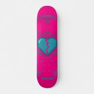 Coração Quebrado / Tribal Skateboard (roxo e aqua)