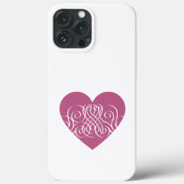 Coração Rosa Com Capa de telefone Cinzenta Bonito 