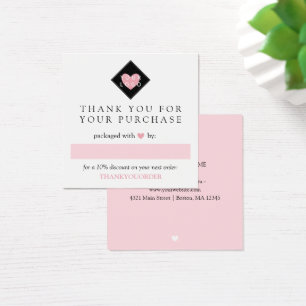 Coração Rosa Obrigado Pelo Pedido Do Seu Logotip