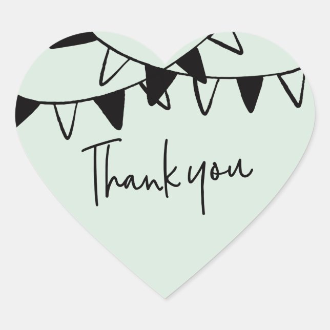 Coração Rótulo de Adesivo em Branco Obrigado Pimenta / Tem (Frente)