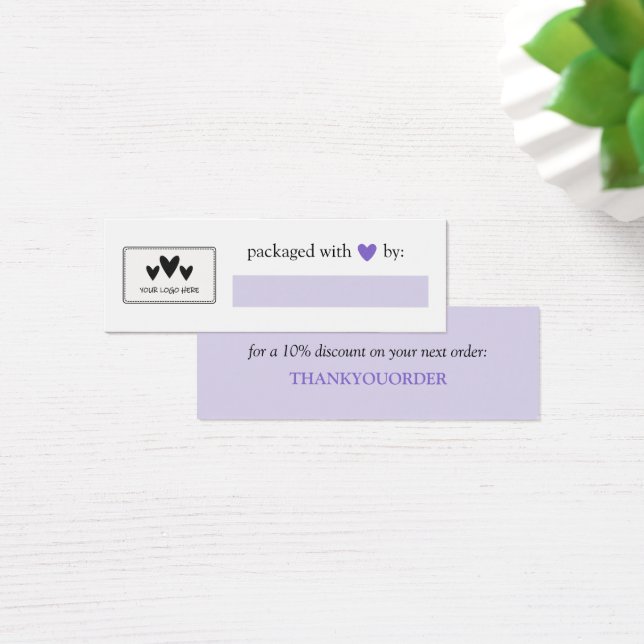 Coração Roxo Embalado Com Amor Adicionar Logotipo (Mesa)
