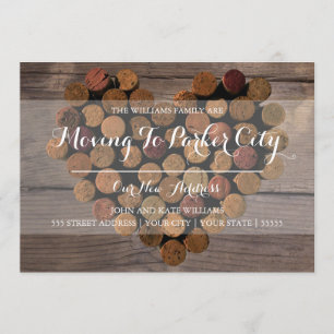 Coração rústico da cortiça do vinho - anúncio