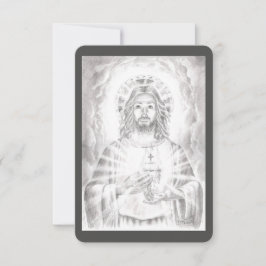 Coração Sagrado de Jesus Desenhando Cartão de Oraç
