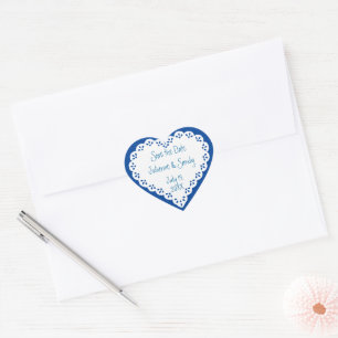 Coração Salve a data Flor personalizada Adesivo de coraçã