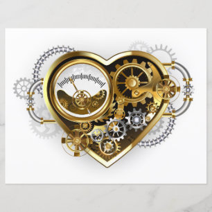 Coração Steampunk com Manômetro