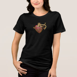 Coração Steampunk Rubis e Engrenagens Anatômicas