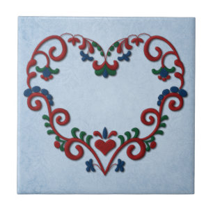 Coração sueco de Rosemaling do norueguês