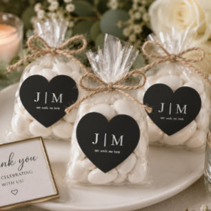 Coração Texto Branco personalizável do adesivo de casament