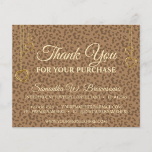 Coração Texturizado de Leopardo Dourado castanho O