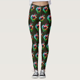 Coração Verde de Inveja em Leggings Personalizadas