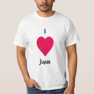 Coração vermelha, coração Japão, camisa