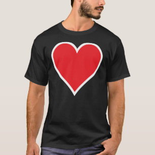 Coração vermelho de CMYK com a camiseta branca d