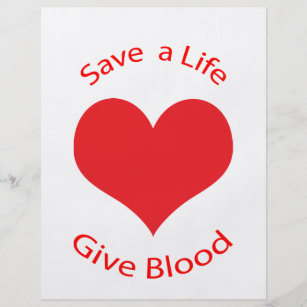 Coração vermelho salva vida dá folheto para doação