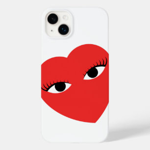 Coração Vermelho Super Bonito com Olhos em Branco