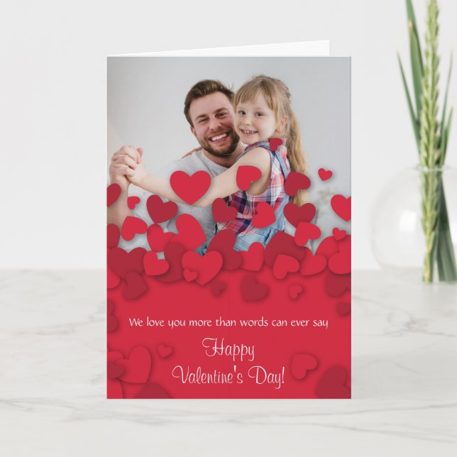 Corações 2 do cartão com fotos dos namorados (Frente)