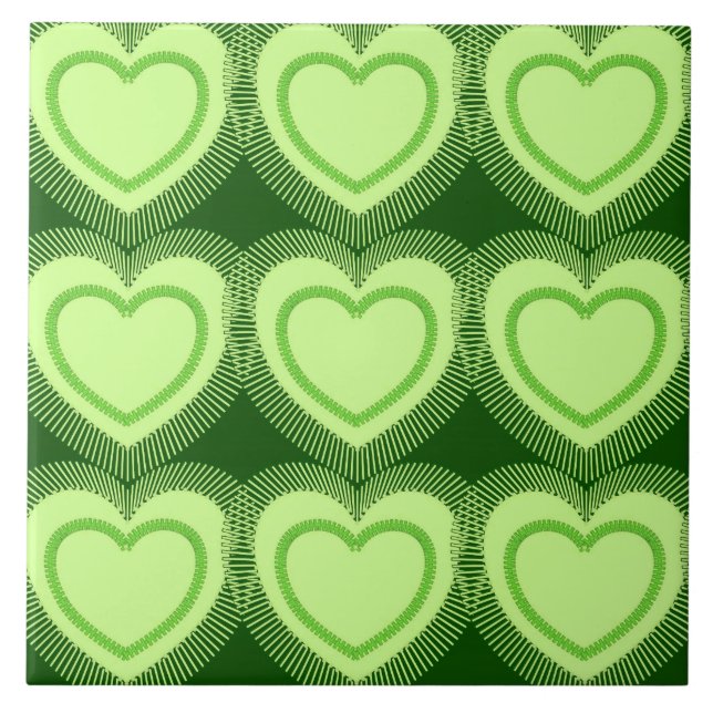 Corações Abstrato modernos - Verde limão (Frente)