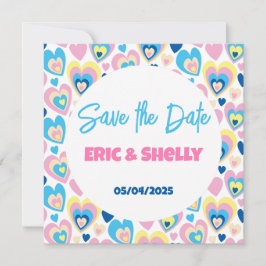 Corações adoráveis. Cartão de agradecimento simple