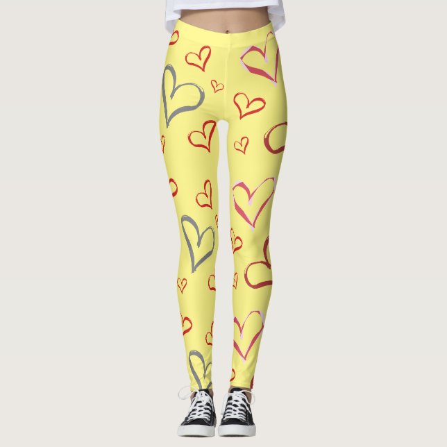 Corações amarelos, Leggings (Frente)