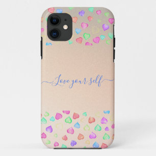 Corações amorosos coloridos moldam capas de iphone