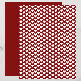 Corações Bonitos - Padrão Maroon Red Scrapbook Pap