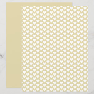 Corações Bonitos Padrões de Tan Shade Scrapbook