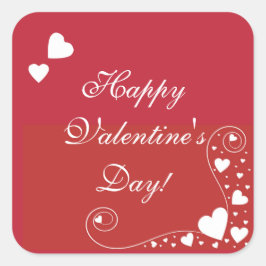 Corações Brancos no Adesivo Vermelho