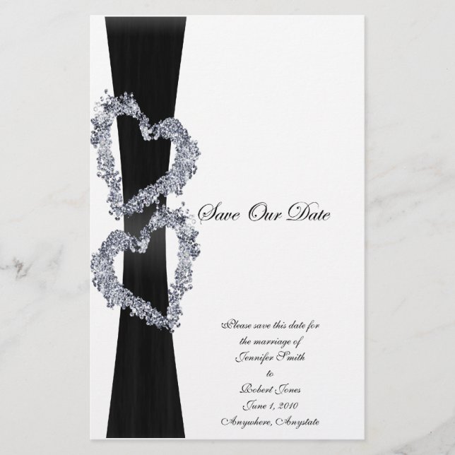 Corações Brilhantes: Fita Negra e Corações Diamant (Frente)