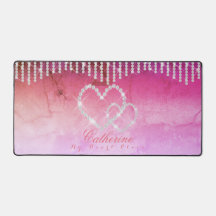 Corações Brilhantes Mat Vermelho Rosa
