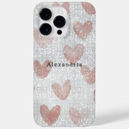 Corações Brilhantes Rosa Branco