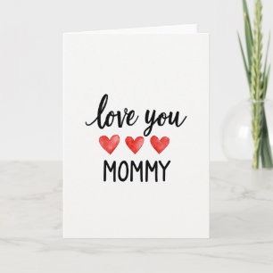 Corações Carmesim Cartão de Amor de Mamãe
