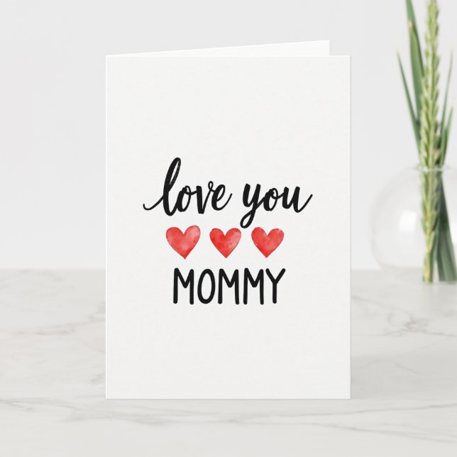 Corações Carmesim Cartão de Amor de Mamãe (Frente)