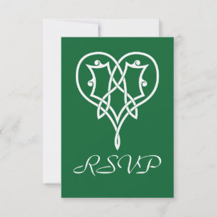Corações Celtas em Placa RSVP Verde