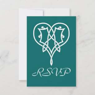 Corações Célticos em Placa RSVP Teal